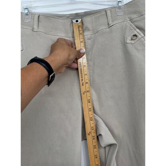 Spanx Women's 1X Stretch Twill Cropped Wide leg Smoke Khaki - Picture 7 of 9